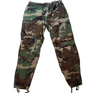 US ARMY Trousers Woodland Camo Mens Medium Regular Green Button Fly Field Pant